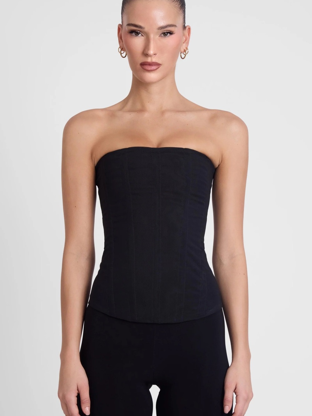 LEAU Muse Mesh Corset Top Black XS